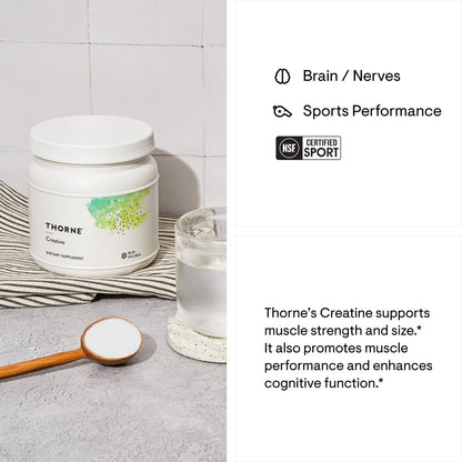 Thorne Creatine for Lean Muscle Mass, Endurance, Cellular Energy & Brain Function - 90 Servings