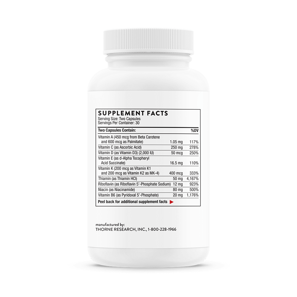 Thorne Basic Nutrients 2/Day - Daily Multi with Key Nutrients - 60 Capsules