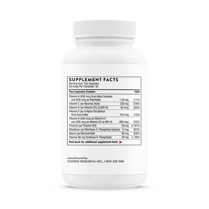 Thorne Basic Nutrients 2/Day - Daily Multi with Key Nutrients - 60 Capsules
